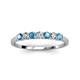 3 - Vivian 3.00 mm Blue Topaz and Diamond 7 Stone Wedding Band 