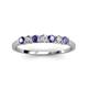 3 - Vivian 3.00 mm Iolite and Diamond 7 Stone Wedding Band 