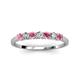 3 - Vivian 3.00 mm Rhodolite Garnet and Diamond 7 Stone Wedding Band 