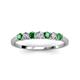 3 - Vivian 3.00 mm Emerald and Diamond 7 Stone Wedding Band 