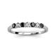 3 - Vivian 3.00 mm Black Diamond and Diamond 7 Stone Wedding Band 