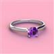 2 - Solus Round Amethyst Solitaire Engagement Ring  