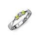 3 - Rylai 0.18 ctw Natural Diamond (2.70 mm) and Peridot Three Stone Engagement Ring  