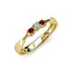 3 - Rylai 0.18 ctw Natural Diamond (2.70 mm) and Red Garnet Three Stone Engagement Ring  