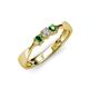 3 - Rylai 0.14 ctw Natural Diamond (2.70 mm) and Emerald Three Stone Engagement Ring  
