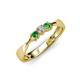 3 - Rylai 0.18 ctw Natural Diamond (2.70 mm) and Green Garnet Three Stone Engagement Ring  