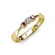 3 - Rylai 0.14 ctw Natural Diamond (2.70 mm) and Amethyst Three Stone Engagement Ring  
