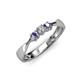 3 - Rylai 0.14 ctw Natural Diamond (2.70 mm) and Iolite Three Stone Engagement Ring  