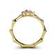 4 - Twyla Diamond and Pink Sapphire Three Stone Ring 