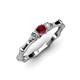 3 - Twyla Diamond and Ruby Three Stone Ring 