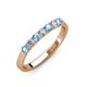 2 - Fiala 2.70 mm Aquamarine and Diamond 7 Stone Wedding Band 