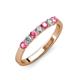 2 - Fiala 2.70 mm Pink Tourmaline and Diamond 7 Stone Wedding Band 