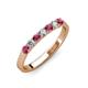 2 - Fiala 2.70 mm Rhodolite Garnet and Diamond 7 Stone Wedding Band 