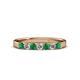 2 - Fiala 2.70 mm Emerald and Diamond 7 Stone Wedding Band 