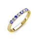 2 - Fiala 2.70 mm Tanzanite and Diamond 7 Stone Wedding Band 