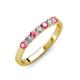 2 - Fiala 2.70 mm Pink Tourmaline and Diamond 7 Stone Wedding Band 