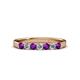 3 - Fiala 2.70 mm Amethyst and Diamond 7 Stone Wedding Band 