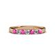 3 - Fiala 2.70 mm Pink Sapphire and Diamond 7 Stone Wedding Band 