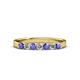 3 - Fiala 2.70 mm Tanzanite and Diamond 7 Stone Wedding Band 