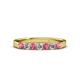 3 - Fiala 2.70 mm Pink Tourmaline and Diamond 7 Stone Wedding Band 