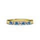 3 - Fiala 2.70 mm Blue Topaz and Diamond 7 Stone Wedding Band 