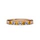 3 - Fiala 2.70 mm Citrine and Diamond 7 Stone Wedding Band 