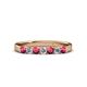 3 - Fiala 2.70 mm Rhodolite Garnet and Diamond 7 Stone Wedding Band 