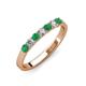 3 - Fiala 2.70 mm Emerald and Diamond 7 Stone Wedding Band 