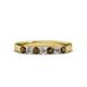 3 - Fiala 2.70 mm Smoky Quartz and Diamond 7 Stone Wedding Band 