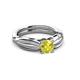 3 - Kayla Signature Yellow and White Diamond Solitaire Plus Engagement Ring 