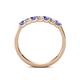 4 - Fiala 2.70 mm Tanzanite and Diamond 7 Stone Wedding Band 