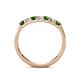 4 - Fiala 2.70 mm Green Garnet and Diamond 7 Stone Wedding Band 