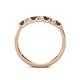 4 - Fiala 2.70 mm Smoky Quartz and Diamond 7 Stone Wedding Band 