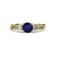 3 - Alika Signature Blue Sapphire and Diamond Three Stone Engagement Ring 