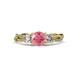 3 - Alika Signature Pink Tourmaline and Diamond Three Stone Engagement Ring 