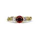 3 - Alika Signature Red Garnet and Diamond Three Stone Engagement Ring 