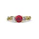 3 - Alika Signature Ruby and Diamond Three Stone Engagement Ring 