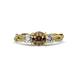3 - Alika Signature Smoky Quartz and Diamond Three Stone Engagement Ring 
