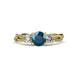 3 - Alika Signature London Blue Topaz and Diamond Three Stone Engagement Ring 