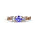 3 - Alika Signature Tanzanite and Diamond Three Stone Engagement Ring 