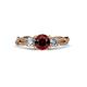 3 - Alika Signature Red Garnet and Diamond Three Stone Engagement Ring 