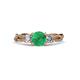 3 - Alika Signature Emerald and Diamond Three Stone Engagement Ring 