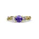3 - Alika Signature Iolite and Diamond Three Stone Engagement Ring 