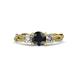 3 - Alika Signature Black and White Diamond Three Stone Engagement Ring 