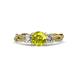3 - Alika Signature Yellow and White Diamond Three Stone Engagement Ring 
