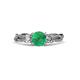 3 - Alika Signature Emerald and Diamond Three Stone Engagement Ring 