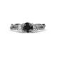 3 - Alika Signature Black and White Diamond Three Stone Engagement Ring 