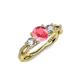 4 - Alika Signature Pink Tourmaline and Diamond Three Stone Engagement Ring 