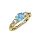 4 - Alika Signature Blue Topaz and Diamond Three Stone Engagement Ring 