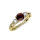 4 - Alika Signature Red Garnet and Diamond Three Stone Engagement Ring 